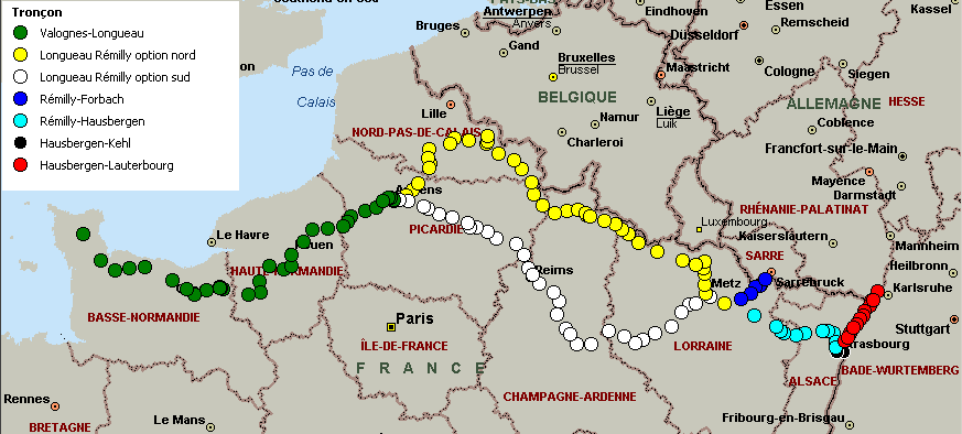 Castor-Fahrplan in Frankreich